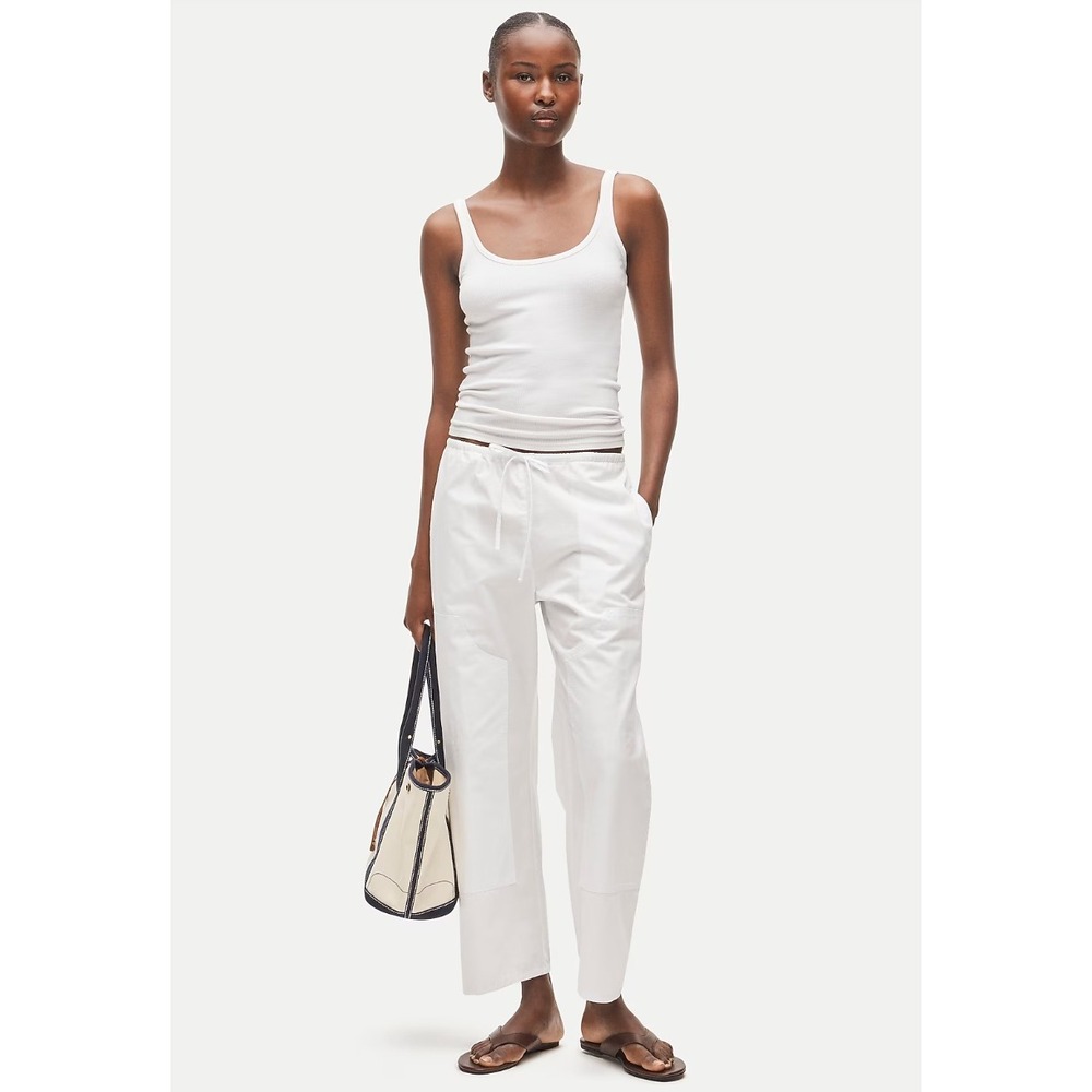 J.Crew | NWT Tall Luna Cotton Poplin Utility Pants White | Sz L Tall